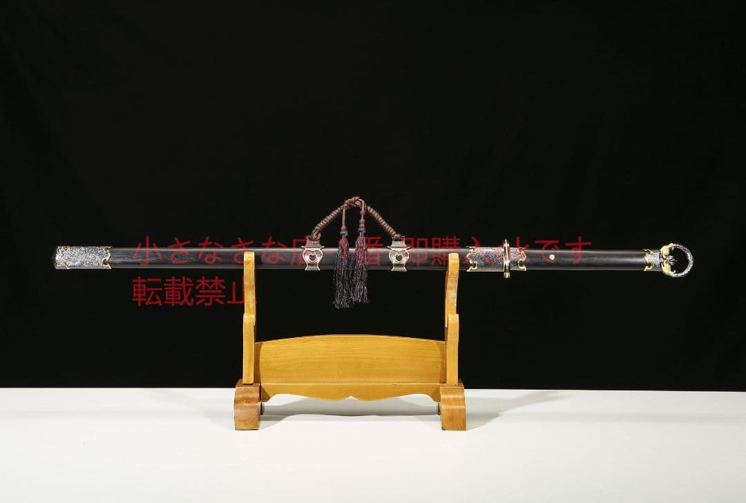 環首唐横刀二色型烏木百錬文紋鋼 古兵器 武具 刀装具 日本刀 模造刀 居合刀