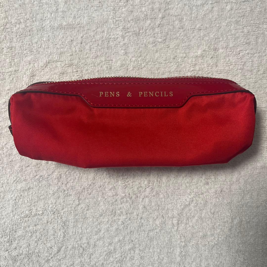 Anya Hindmarch アニヤハインドマーチエナメル　赤 鉛筆用ポーチ