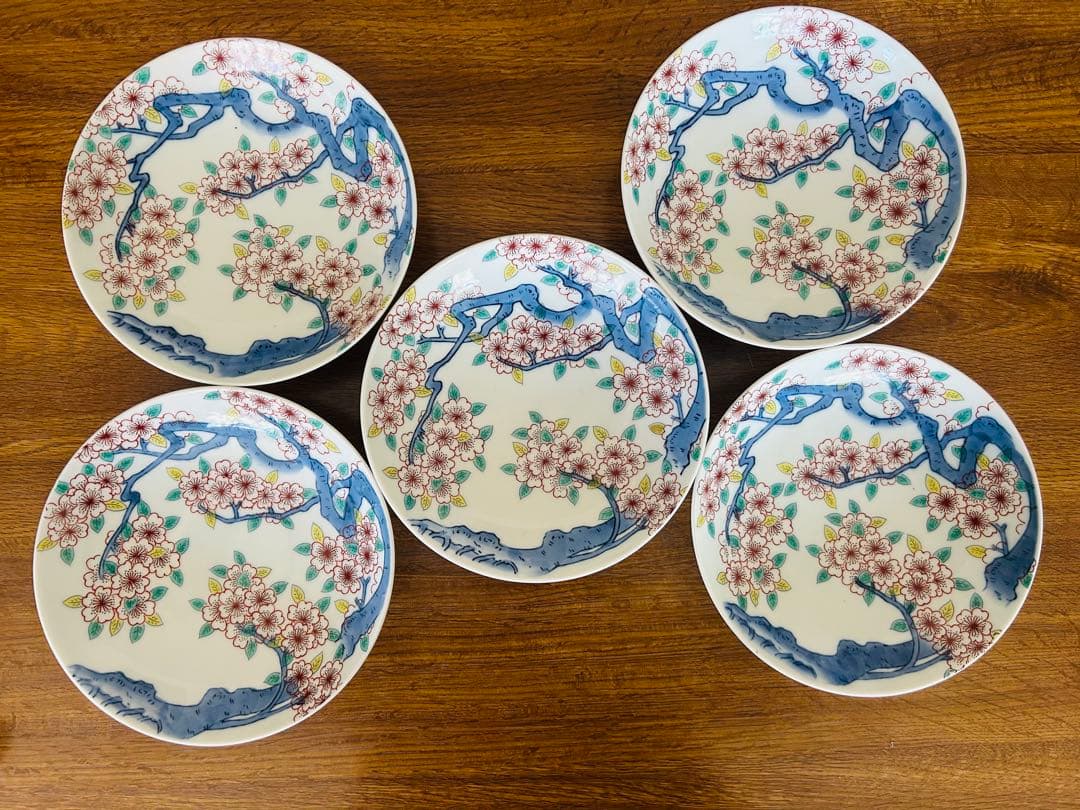 伊万里焼桜模様の陶器ボウル 5枚セット