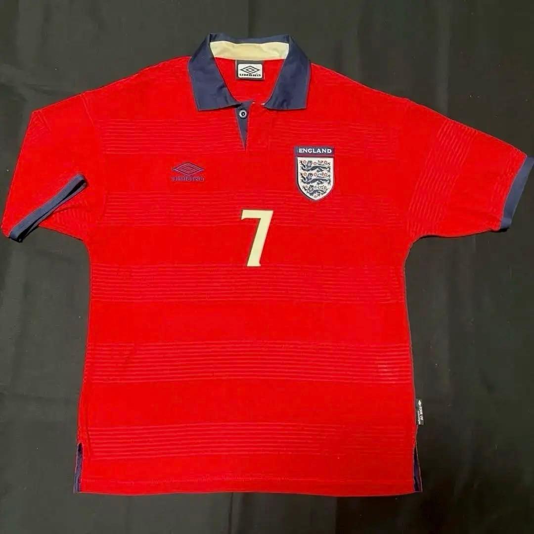 【正規品】1999-01 イングランド代表 アウェイ ベッカム Umbro M