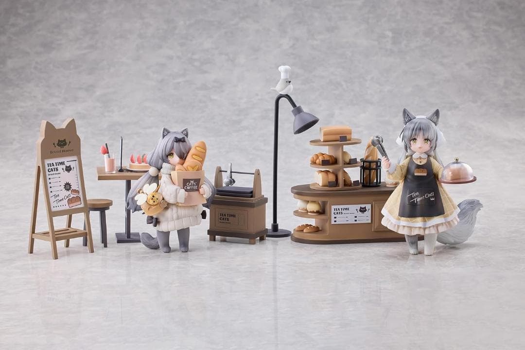 ティータイムキャッツシーン　にゃん町　パン屋　店員&お客セット　完成品フィギュア