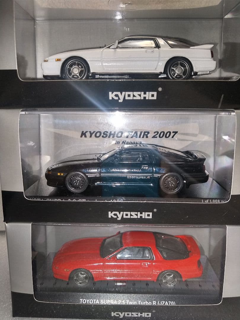 ■3台セット■　A70 スープラ　ターボA黒　2.5R赤白　1/43 京商限定品