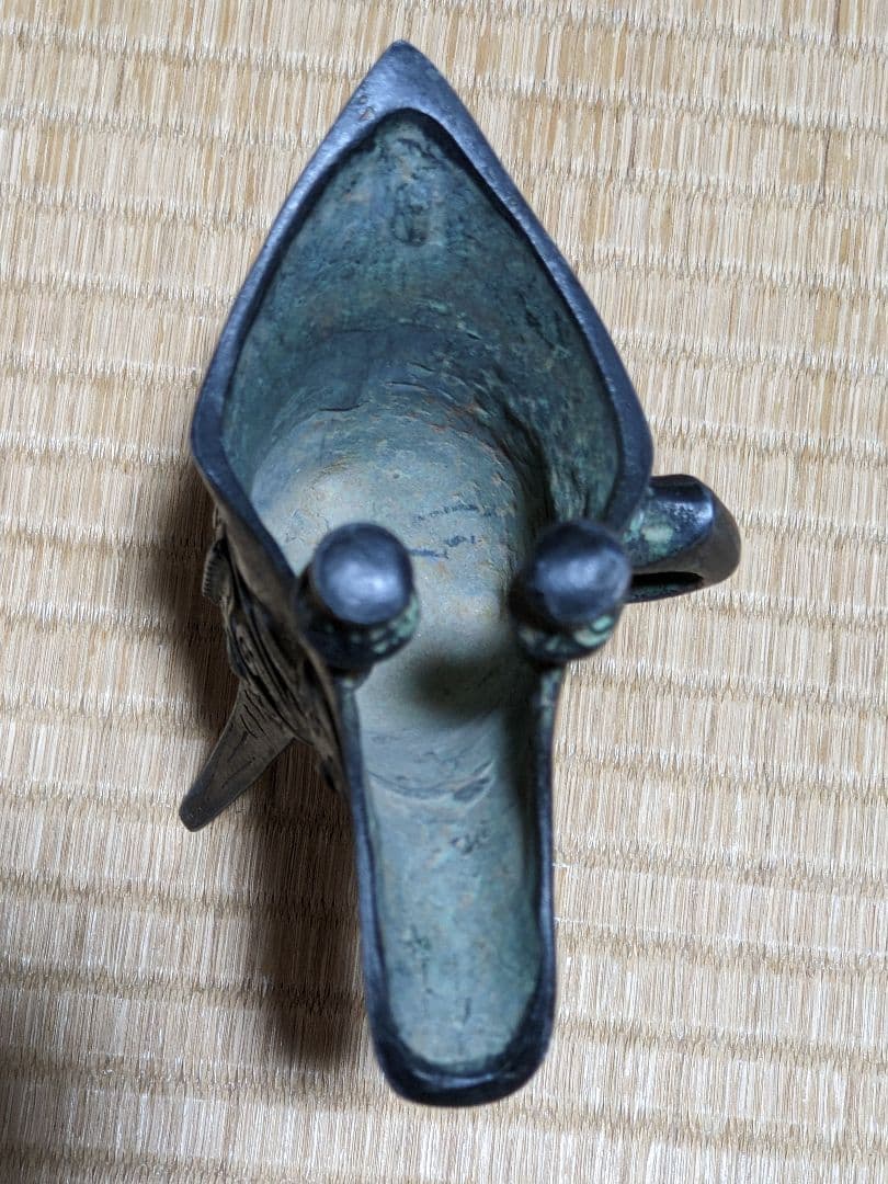 ♦中国古代 青銅器 饕餮文 爵 酒器 祭祀 儀礼用 清時代写し 古玩古美術骨董品