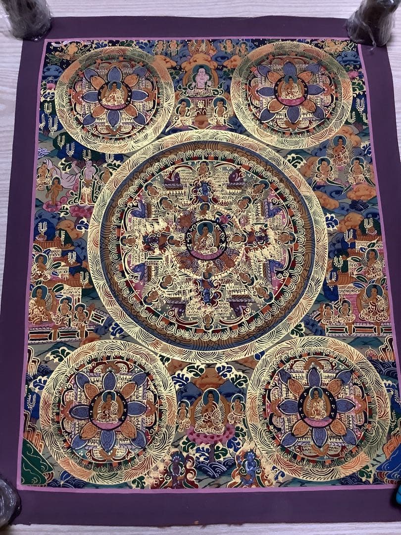 《 チベット密教　新品　1点物 》 手描き　曼荼羅　仏陀　釈迦　仏画　仏教　f6