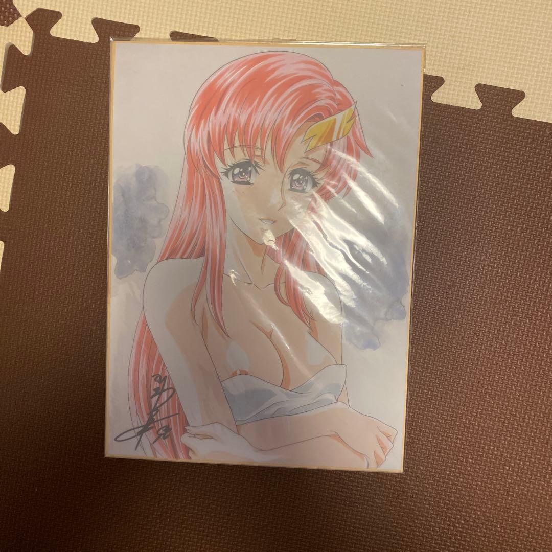 かわらじま晃直筆イラストサイン色紙　ラクス　クライン