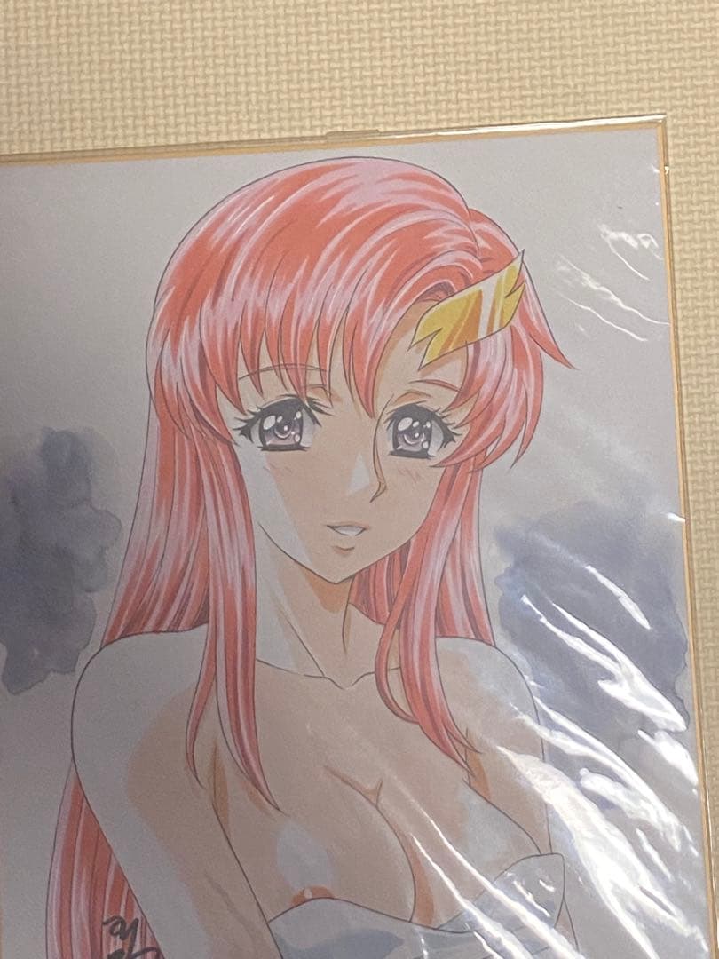 かわらじま晃直筆イラストサイン色紙　ラクス　クライン