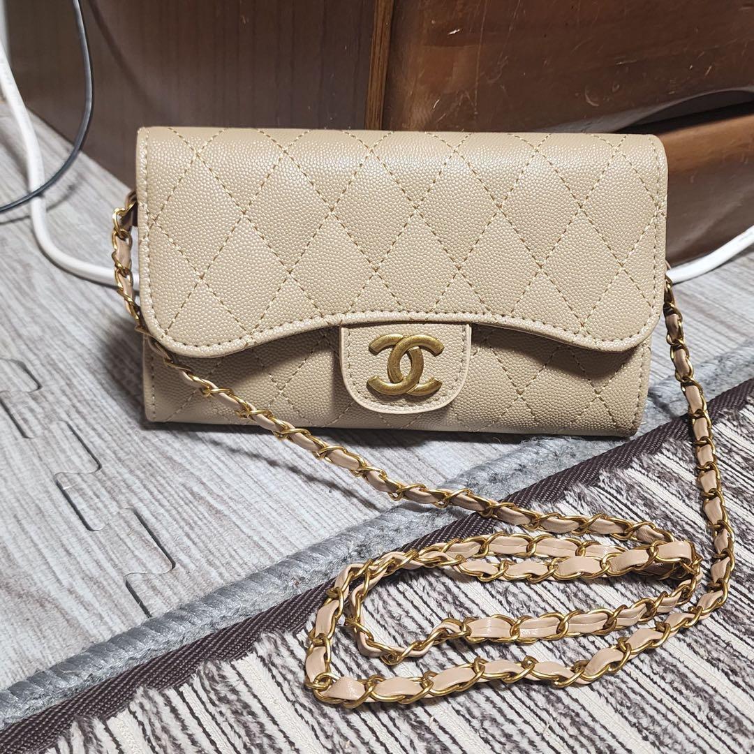 CHANEL　ショルダーウォレット　財布　ベージュ　ノベルティ