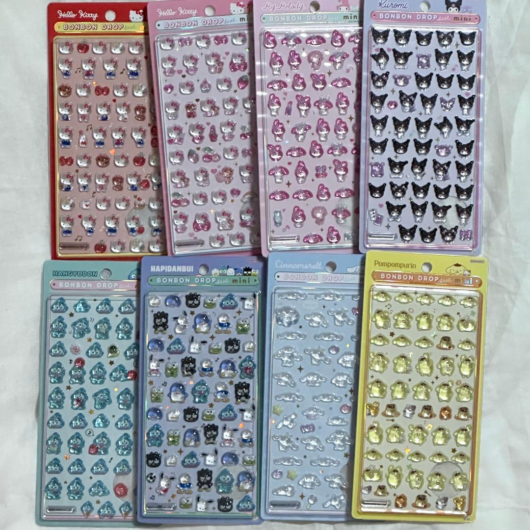 国内正規品 サンリオ ボンボンドロップシールミニ mini シール 8種セット