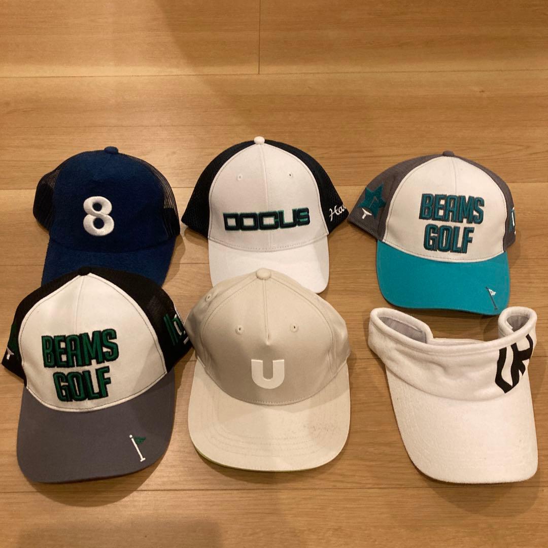 ゴルフキャップとバイザーセット 6点
