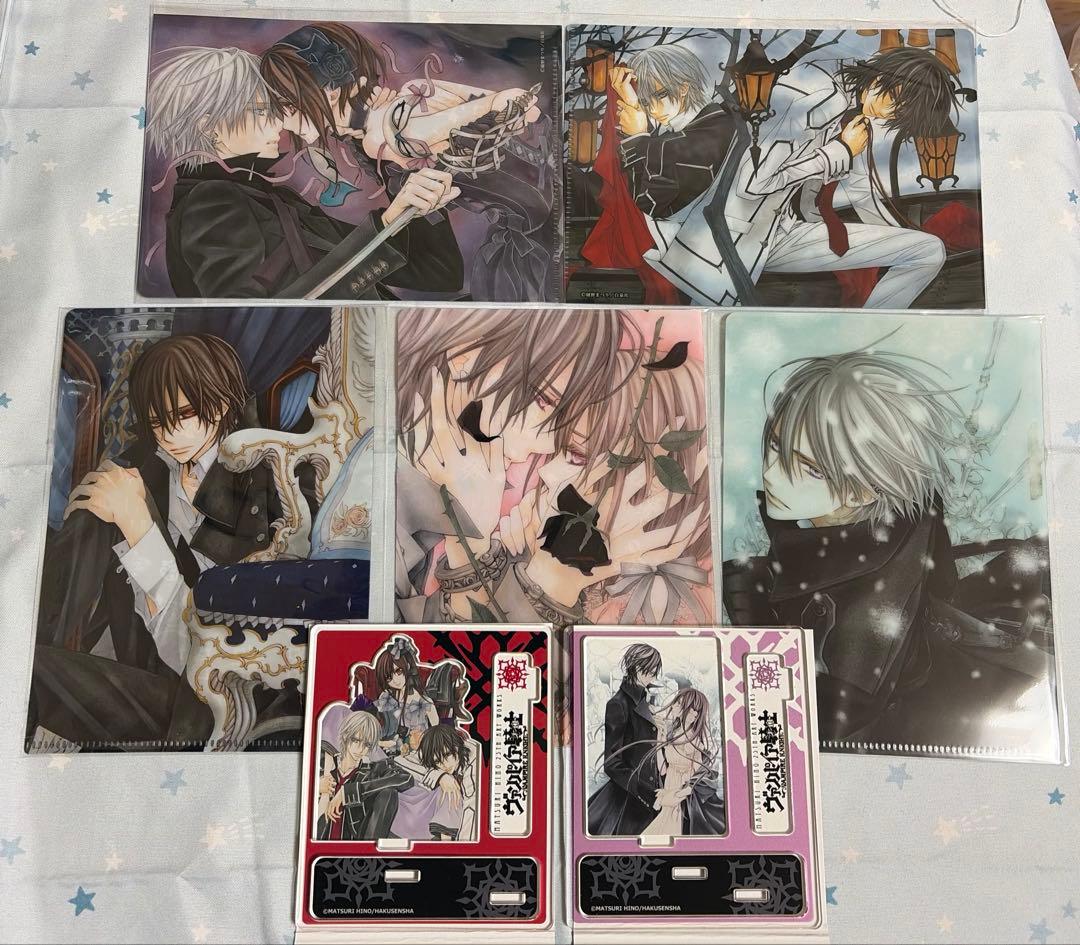 樋野まつり原画展 ヴァンパイア騎士 アクリルスタンド、 A6クリアファイル 7点