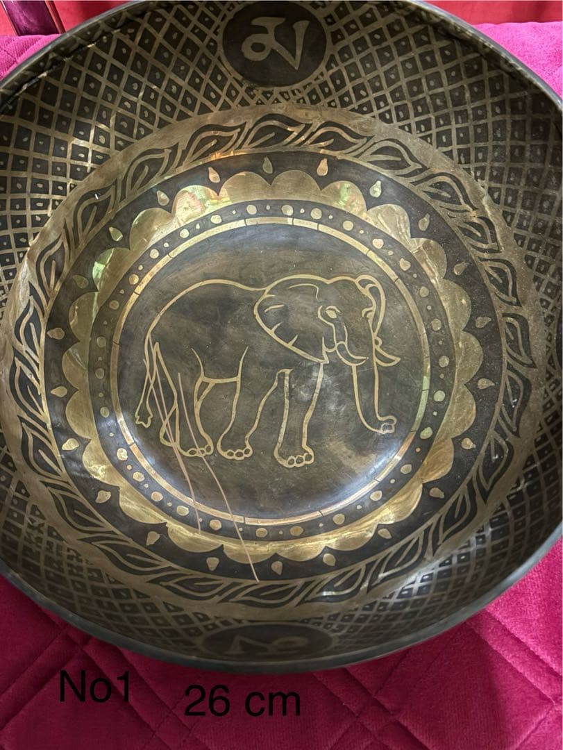 2025 no1 チベタン シンギングボウル　象 26cm