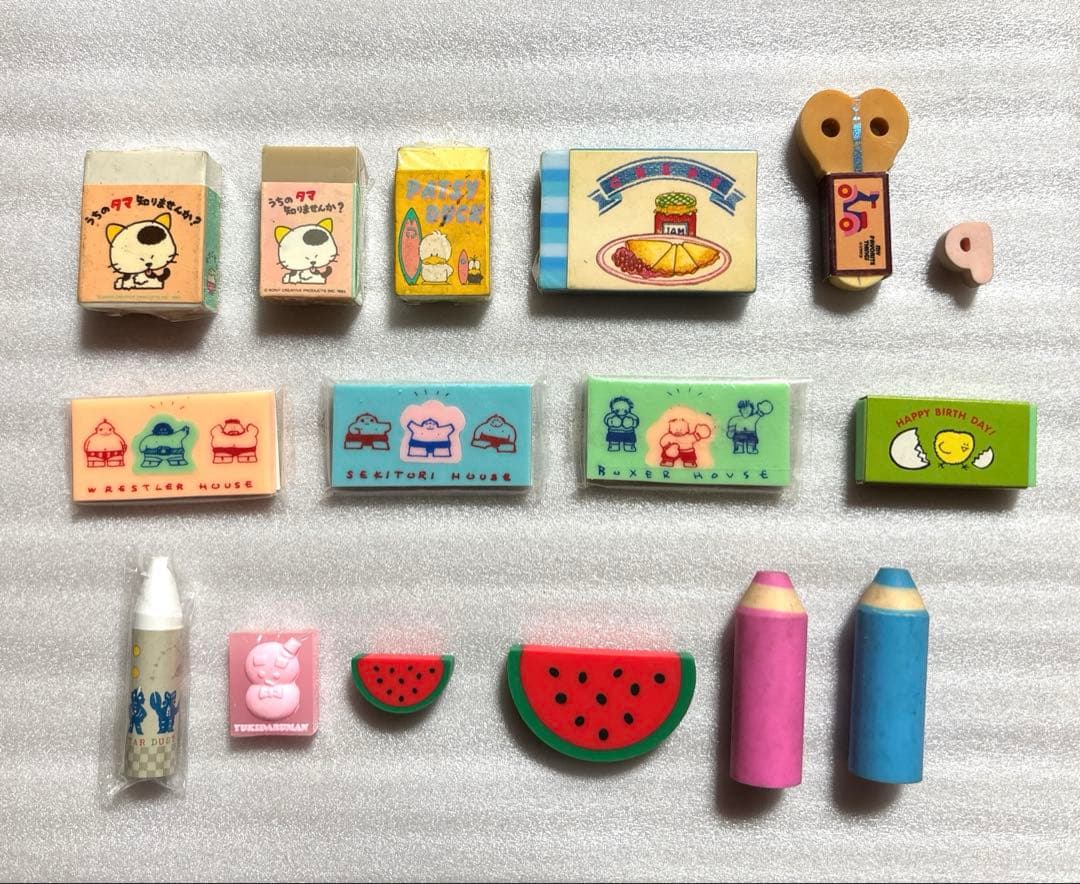 最終大幅値下 80's当時物ファンシー消しゴム16点&HERSHEY's 缶缶