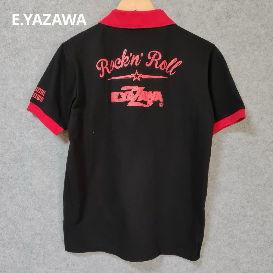 ✨矢沢永吉 E.YAZAWA 黒赤ポロシャツ 半袖 レディース
