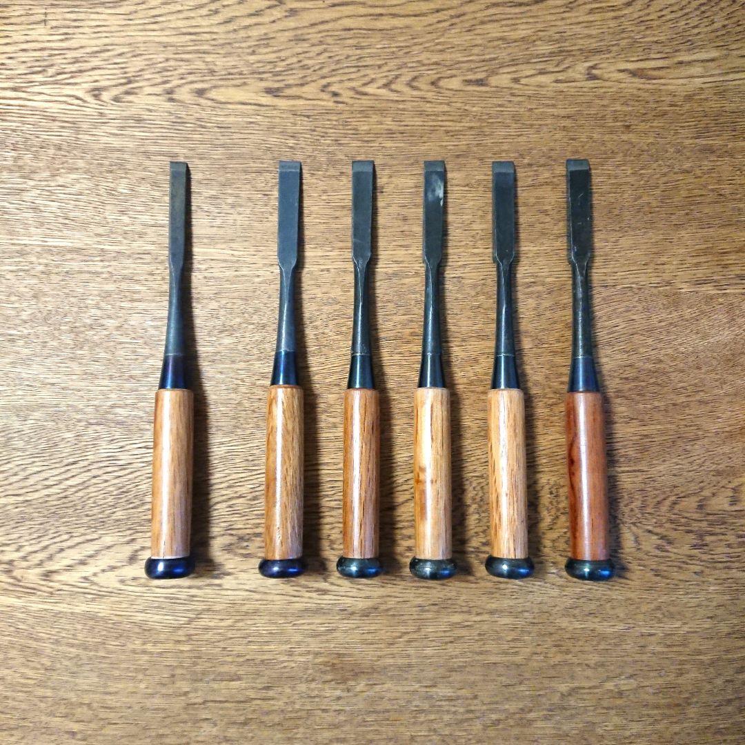 秀丸 ☆ 追入 鑿 平 ６本セット ３分 ４分 のみ ノミ 彫刻 大工道具 鉋