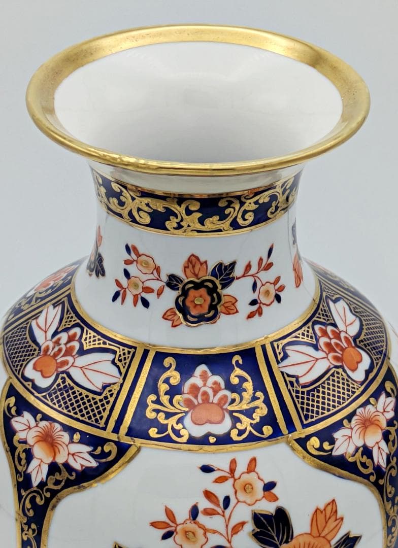超希少 銘品 オールドノリタケ 金彩花図紋 伊万里 花瓶 英国向け輸出用 裏印