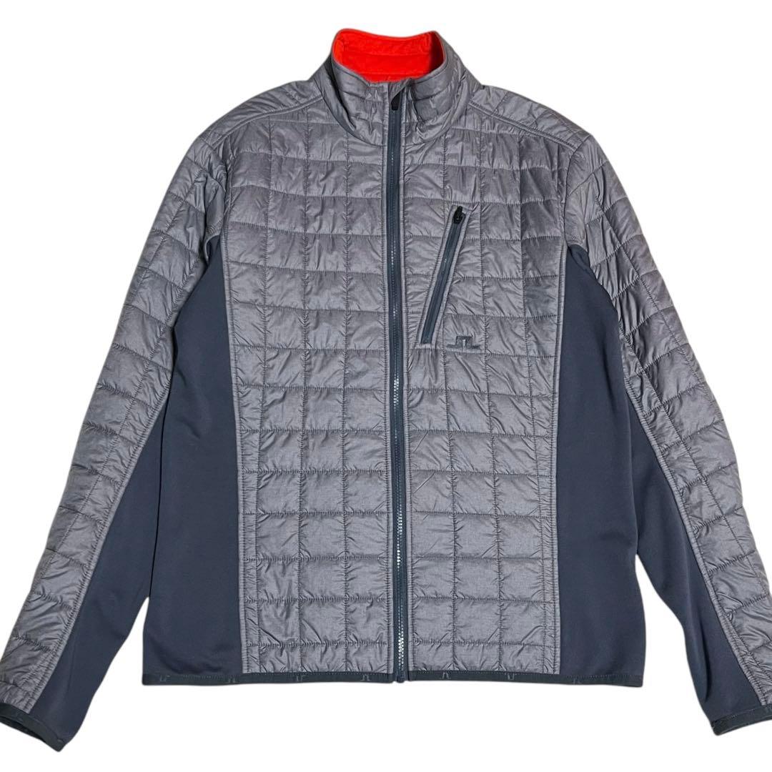 美品 J.LINDEBERG 中綿 ブルゾン L キルティングゴルフ グレー