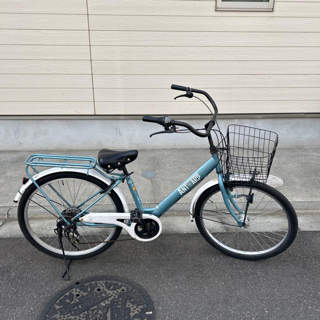 26インチ、シティサイクル カゴ、オートライト、ギア付き
