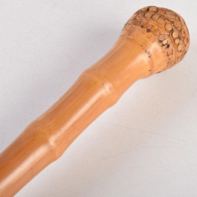 古竹　吉明刀　人物鼠彫　杖　長さ約87cm　V　R9068