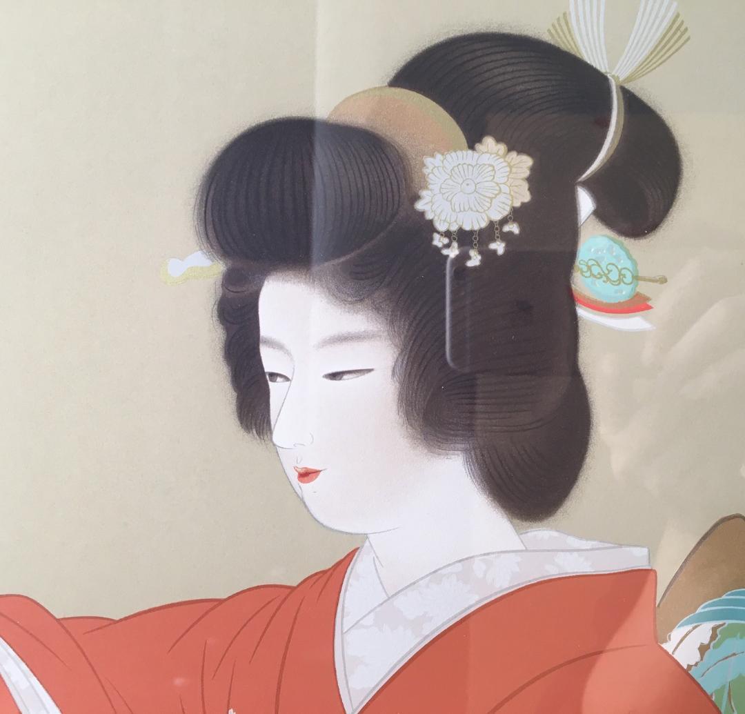 松村松園　序の舞　シルクスクリーン　画寸900x550 mm