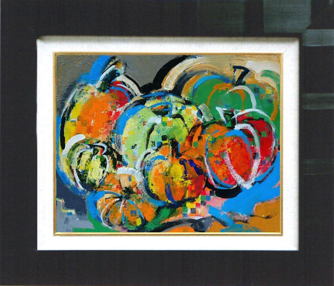 油絵 菅家令子 絵 絵画 インテリア uF6-061303 静物 かぼちゃ