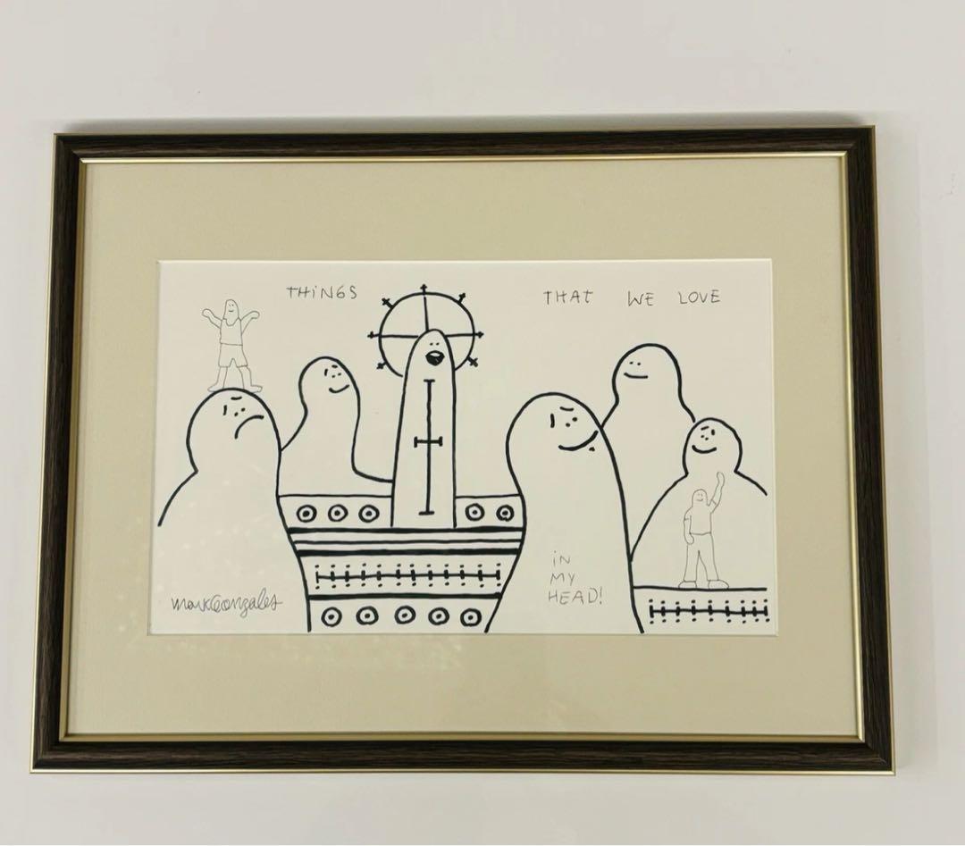 mark gonzales マークゴンザレス 原画 額入 サイン入 アート