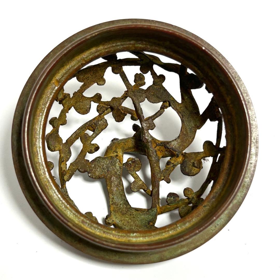 高岡銅器　蝋型鋳銅香炉　平井昇(昇甫)造/日展作家　共箱入　香道具　床飾　置物