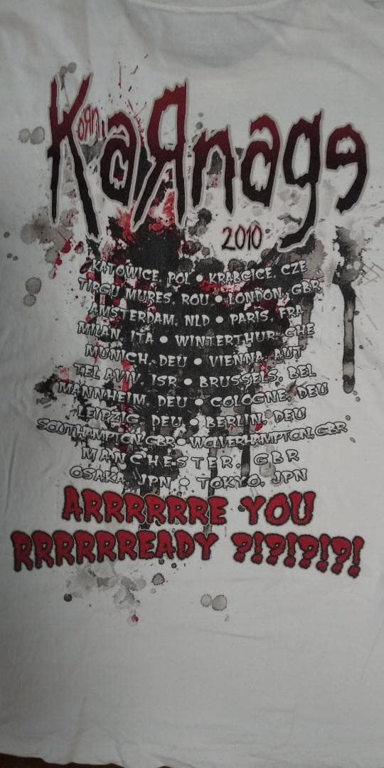 バンドTシャツ KORN コーン 2010 TOUR 白 Lサイズ 古着