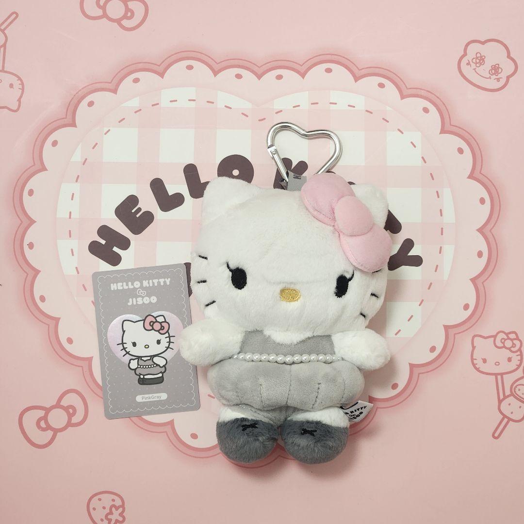 BLACKPINK ジス ハローキティぬいぐるみ キーホルダー ピンクグレー