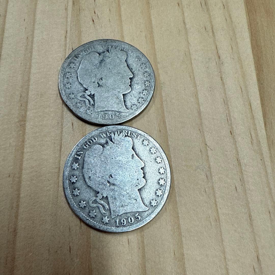 バーバー銀貨 1905年 2枚セット
