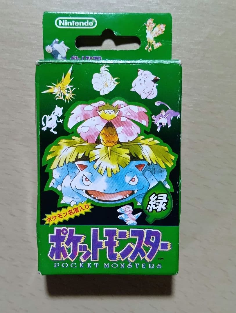 ポケモン トランプ 緑 初代 美品 (札54枚 ポケモン名簿入り 説明付)