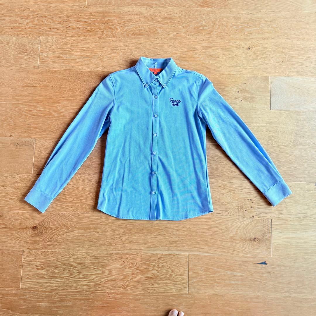 【新品未使用】BEAMS GOLF レディース ボタンダウンシャツ 長袖 SAX