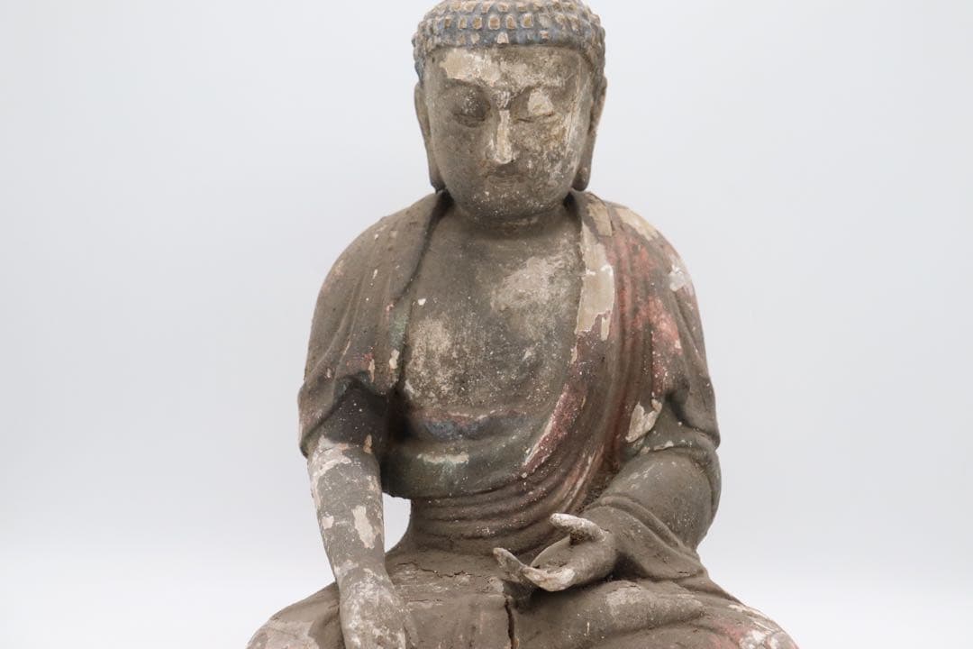 中国　明時代　木造仏像　如来　仏教美術　送料込み1227