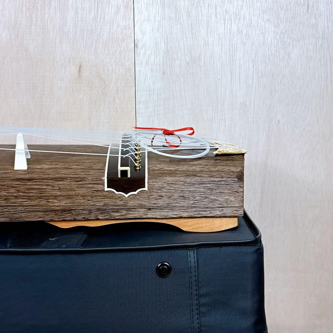 【美品】 ゼンオン 文化箏 高級 立柱ケース 13弦 全長86cm 琴 短琴 箏