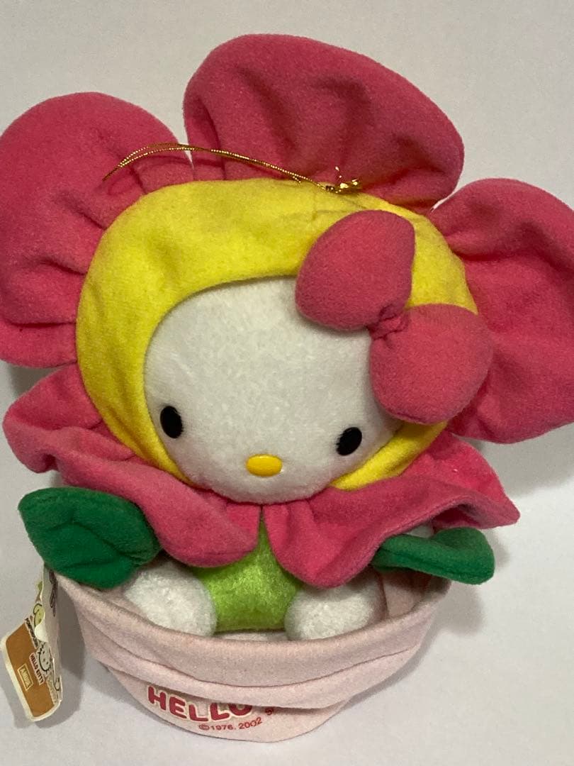 希少　のハローキティ 花のポットの可愛いぬいぐるみ サンリオ平成レトロ　激レア！