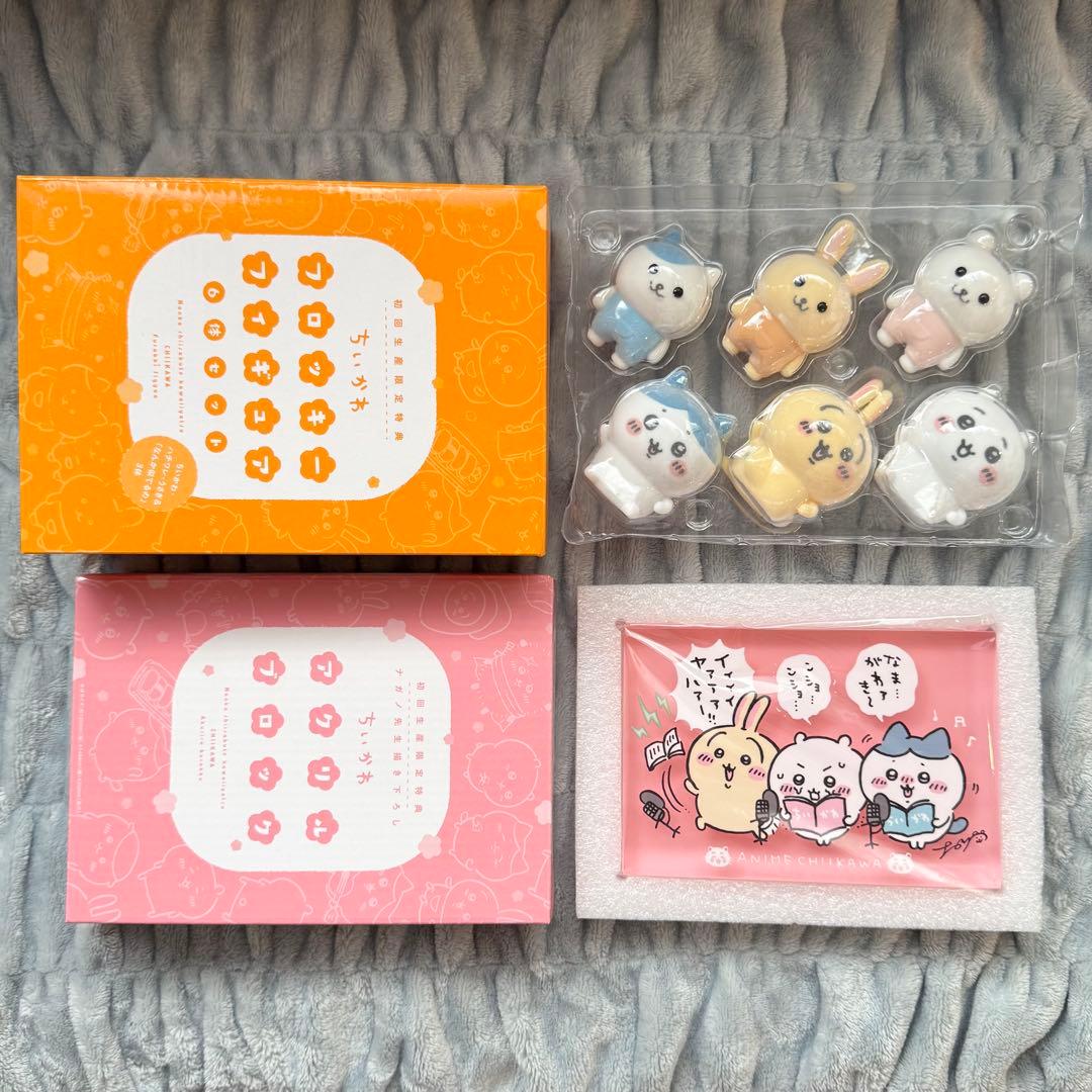ちいかわ　なんとかバニア　フロッキーフィギュア　6体セット&アクリルブロック