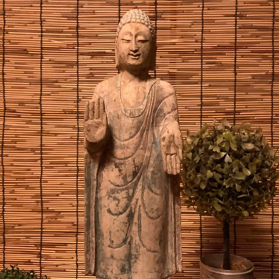 マツ様keep北魏「石仏阿弥陀如来」南北朝時代・北斎・北魏様式・大乗仏教寺院放出