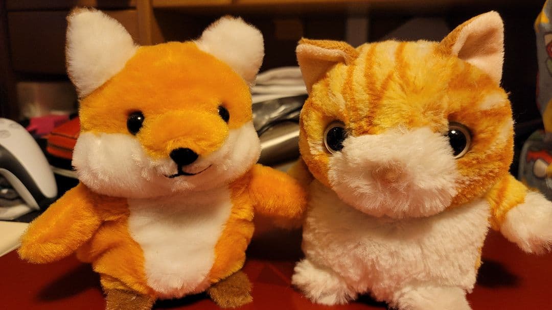 【動作確認済】こえマネぬいぐるみ 猫とキツネ 2体セット タカラトミーアーツ