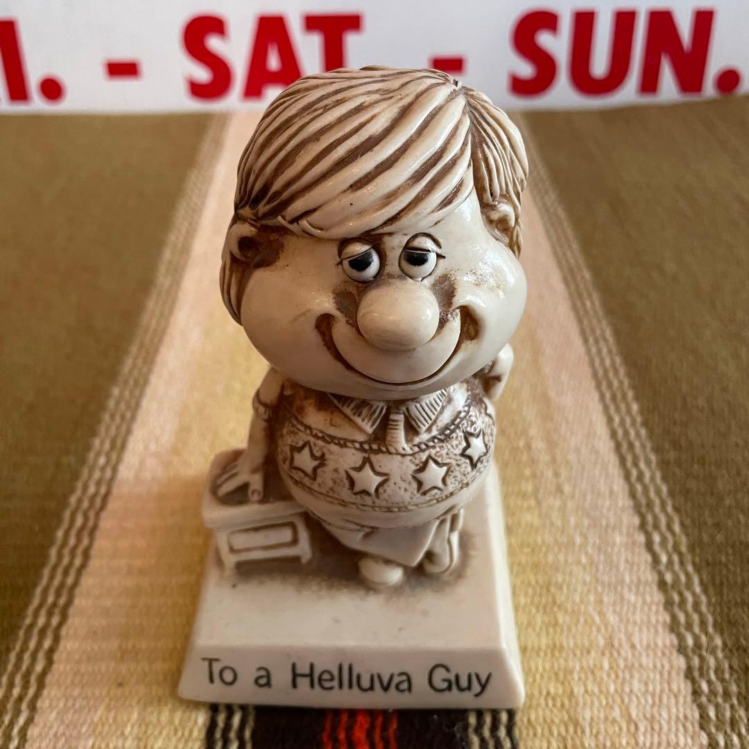 希少品！70's アメリカアンティーク　メッセージドール置物　USAヴィンテージ
