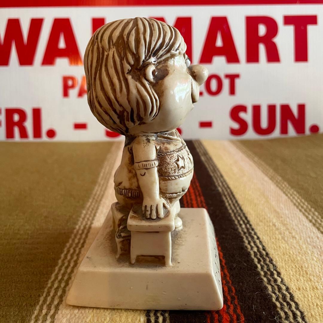 希少品！70's アメリカアンティーク　メッセージドール置物　USAヴィンテージ