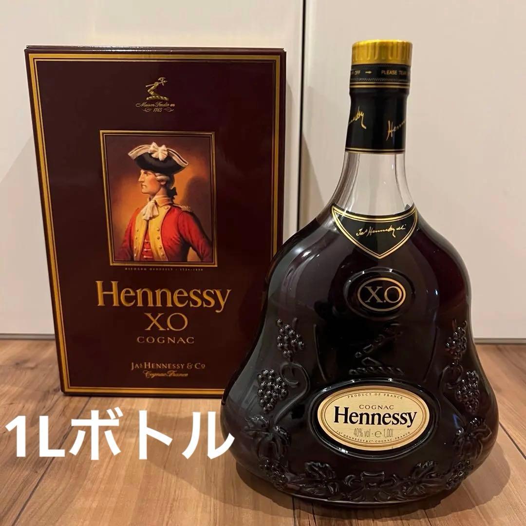ヘネシー X.O ブランデー 金キャップ クリアボトル 1000ml 箱あり