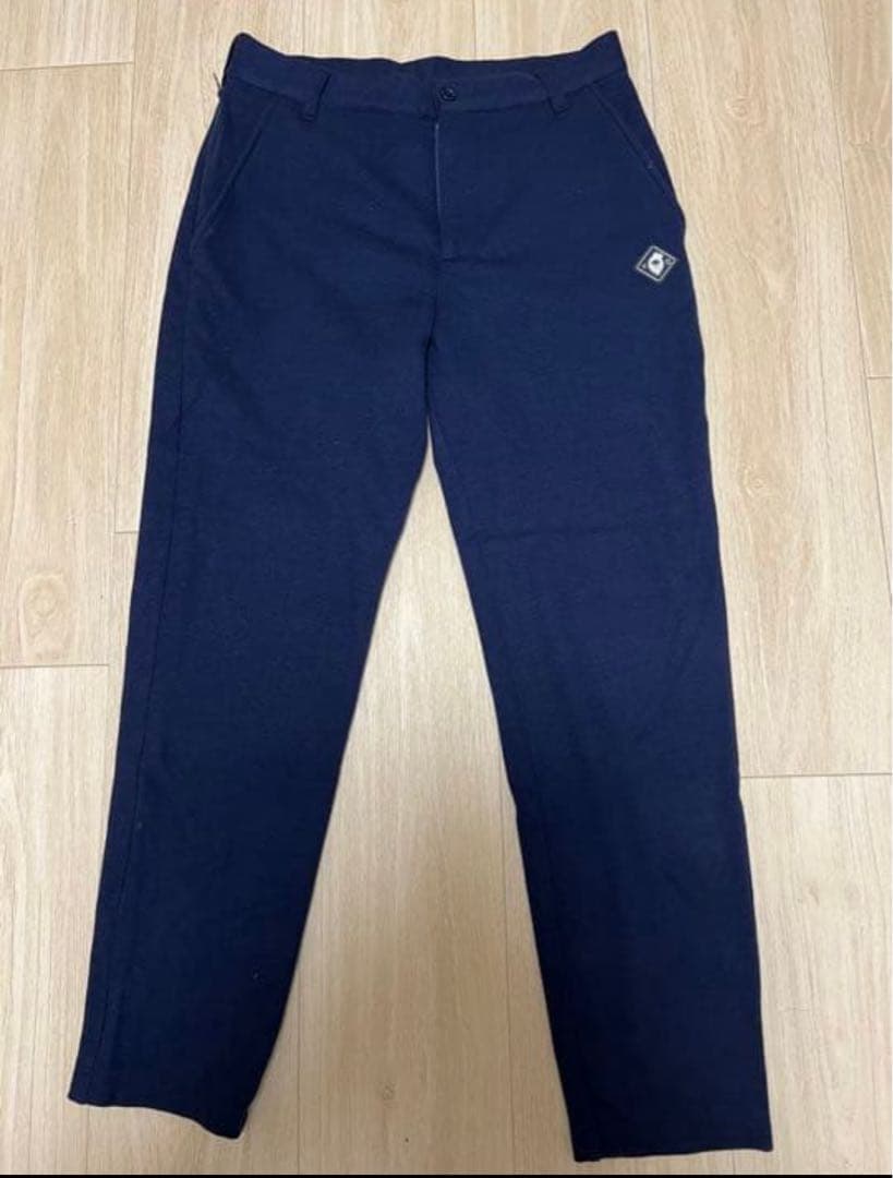 V12ウールパンツ　ネイビー　ゴルフウェア WOOL LOGO PANTS