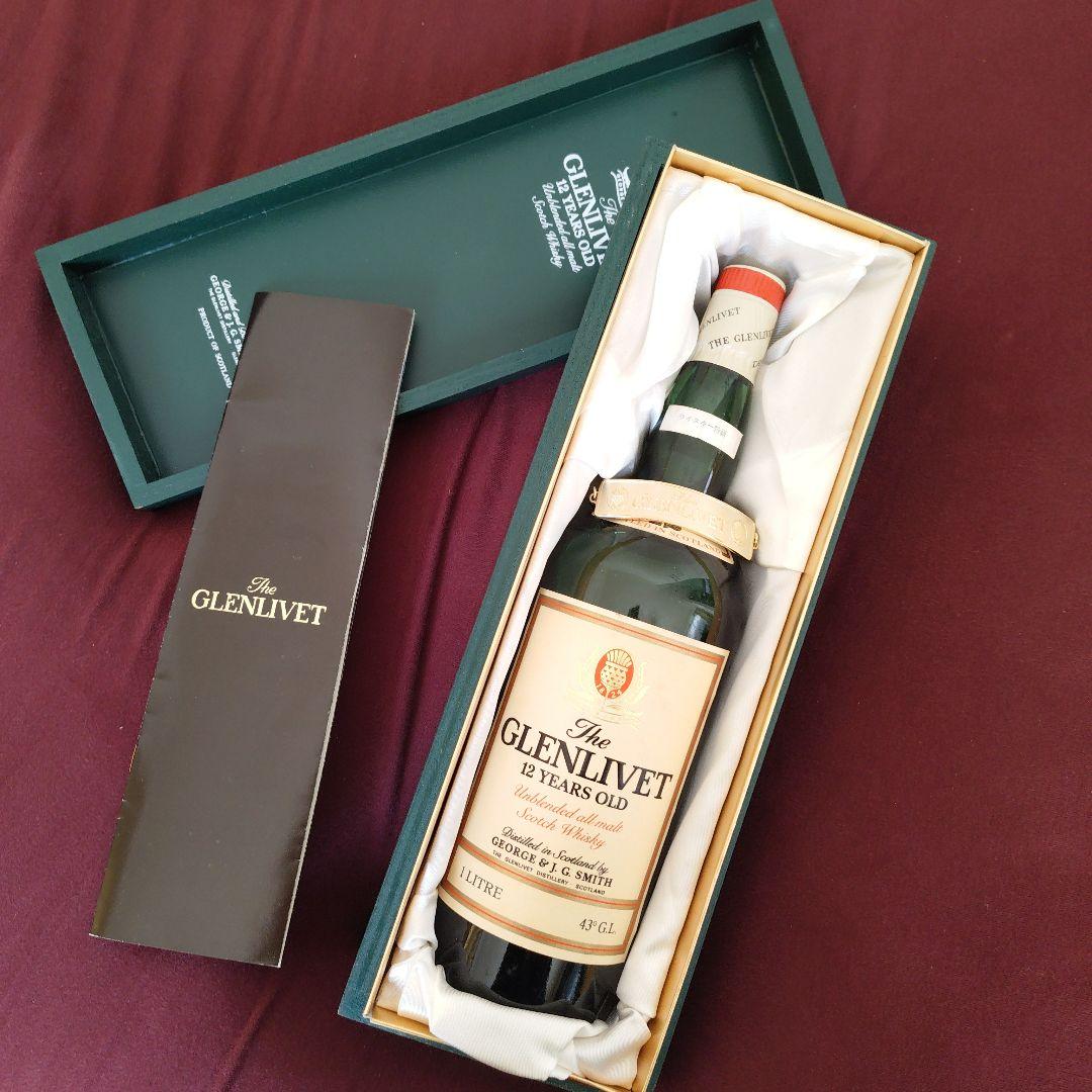 【未開栓】ザ・グレンリベット 12年 旧タイプ 木箱 パンフ付 古酒