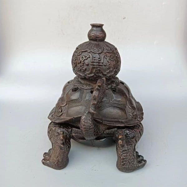 銅器 竜亀薫香炉 茶道具 香道具 工芸品 美術品 置物