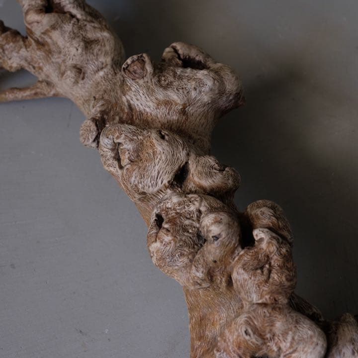 瘤杢 ワニのオブジェ 流木 古材 木製 置物 アート 芸術 アンティーク 古道具