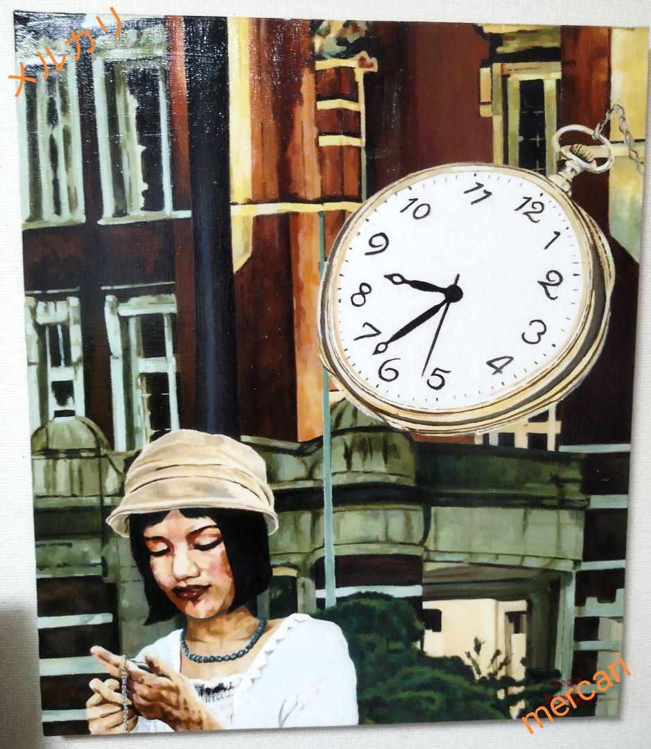 絵画作品 原画 油彩画 【待ちぼうけ】
