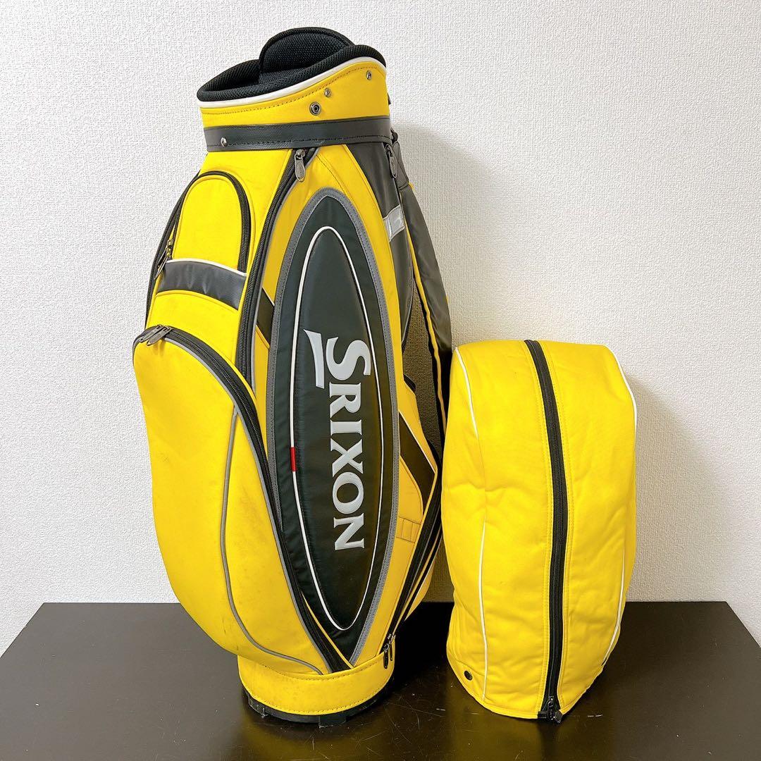 SRIXON スリクソン キャディバッグ 9型 5分割 黄色ゴルフバッグフード付