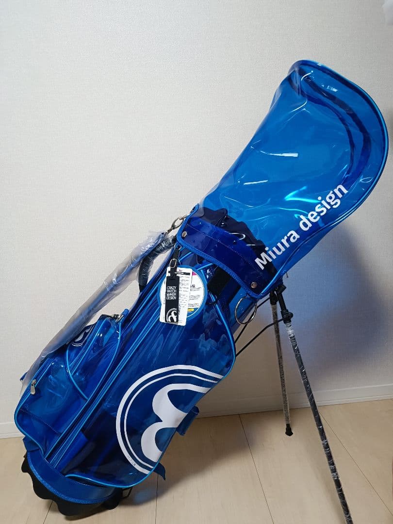 フランク三浦　スタンド式ゴルフバッグ ブルー