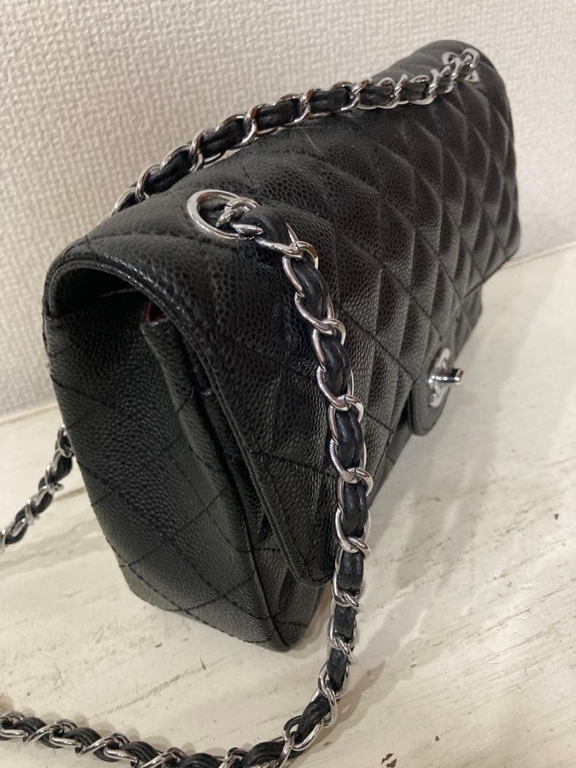 難ありCHANEL 【ノベルティ】チェーン フラップバッグ/キャビア/