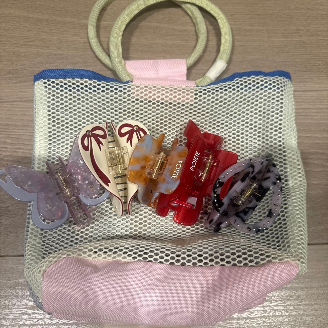 POTETE ヘアクリップ　まとめ売り　バッグ&ポーチ付き