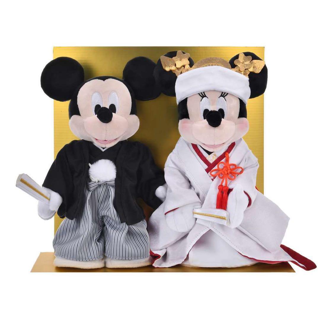 白無垢 ミッキー ミニー 和装ぬいぐるみ